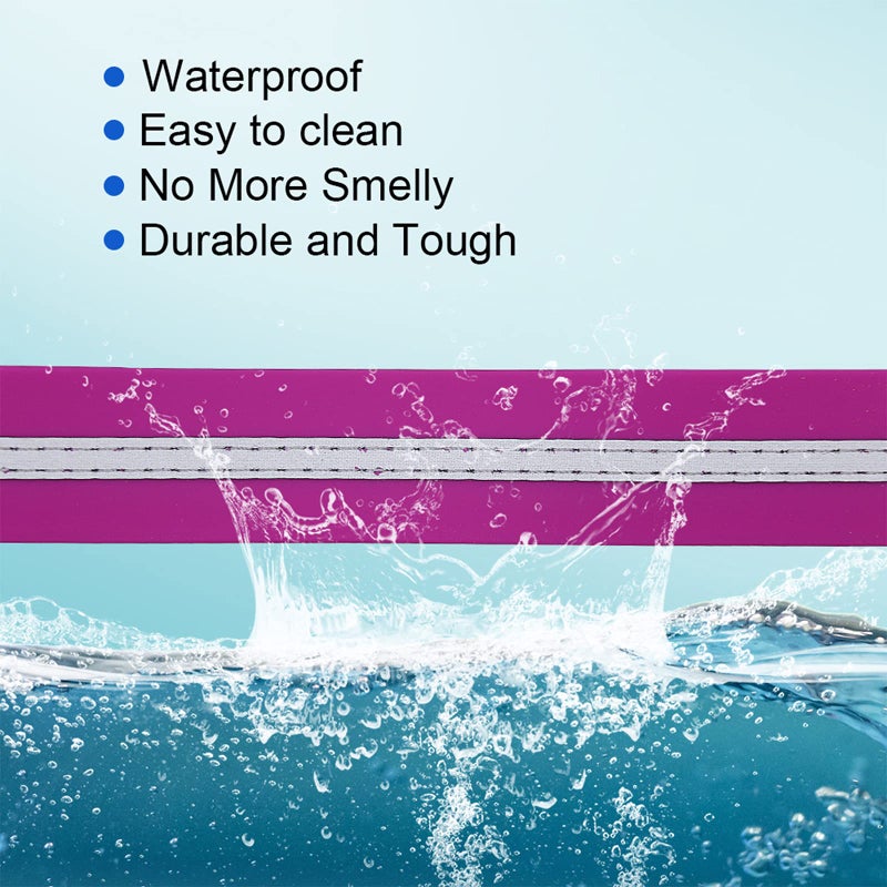 NIMBLE Dog Collar Waterproof Pet Collars Anti-Odor Durable Adjustable Polyester Soft with Reflective Cloth Stripe Basic Dog Collars S/M/L Sizes (Medium (11.81â€-18.5â€inches), Rose Purple) - Image 3
